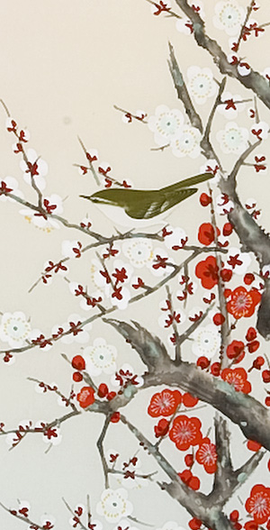 紅白梅　鈴木秀湖（直筆）