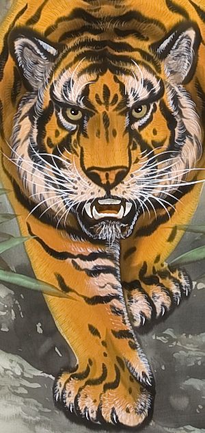 猛虎 中島清堂（直筆） 【掛け軸の販売専門店 掛軸倶楽部】