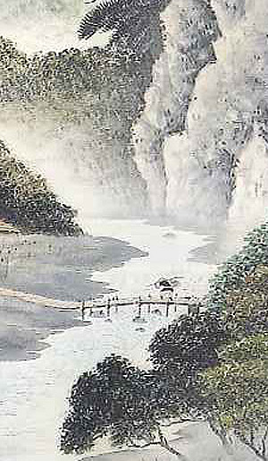 彩色山水 森　邦堂（直筆）