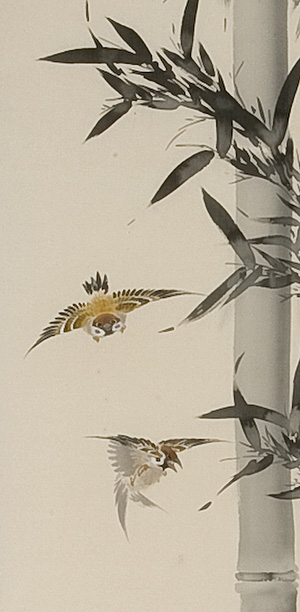 竹に雀　山口赤雨（直筆）詳細画像