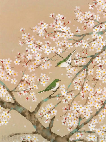 桜に小鳥 鈴木秀湖【直筆作品】