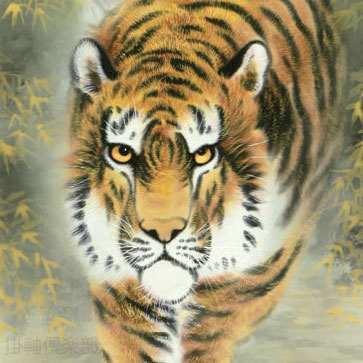 猛虎　足立幹柳【直筆作品】